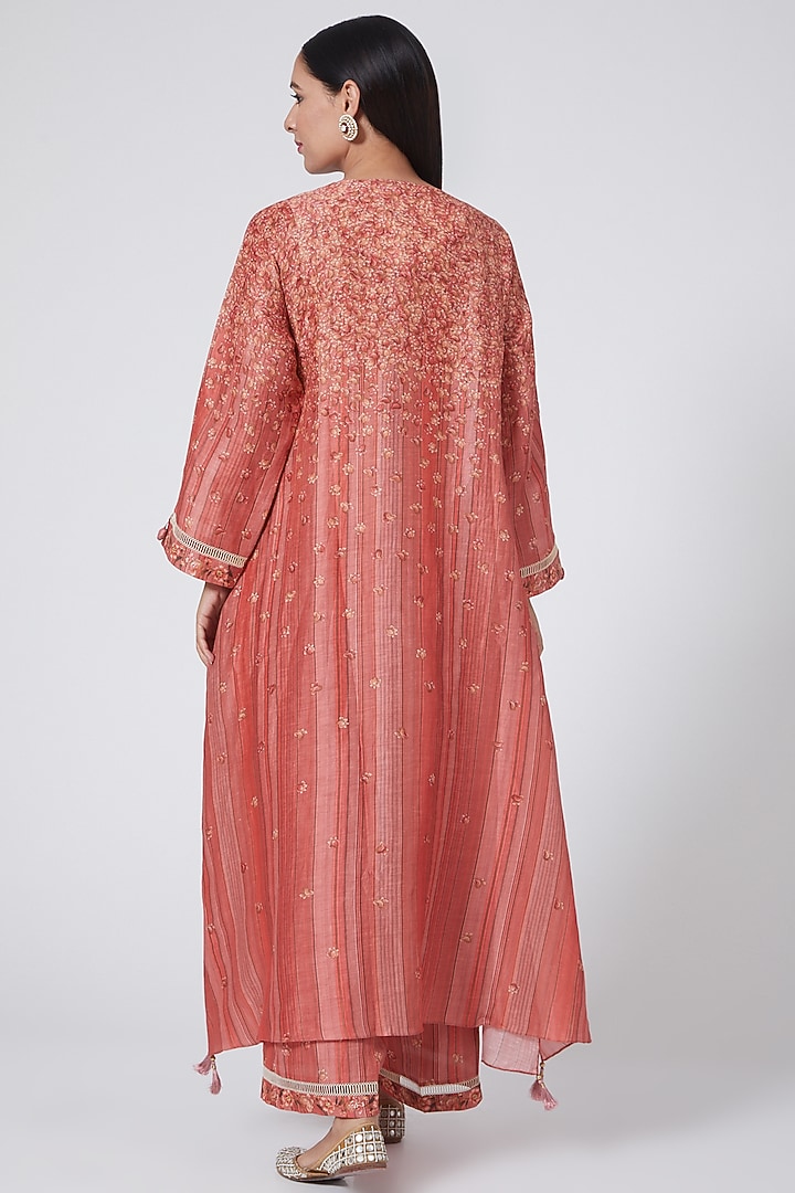 Orange Chanderi Cotton Kurta Set by Niti Bothra at Pernia's Pop Up Shop