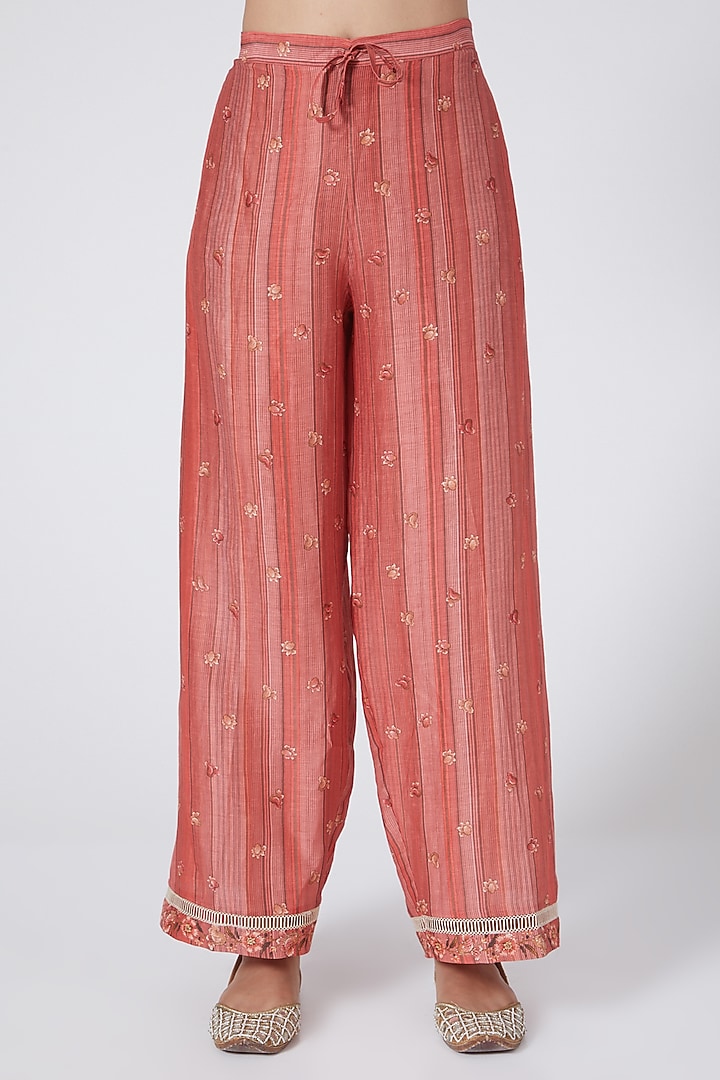 Orange Chanderi Cotton Kurta Set by Niti Bothra at Pernia's Pop Up Shop