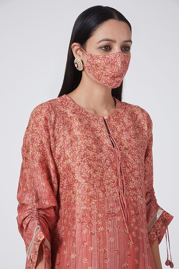 Orange Chanderi Cotton Kurta Set by Niti Bothra at Pernia's Pop Up Shop