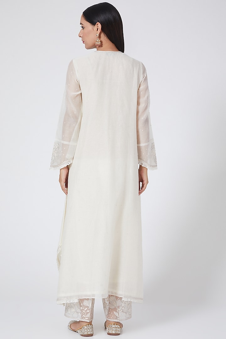 White Cotton Kurta Set by Niti Bothra at Pernia's Pop Up Shop