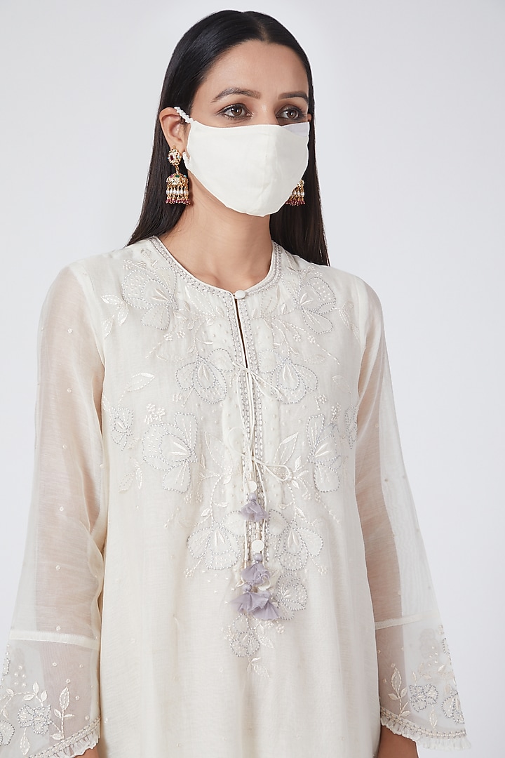 White Cotton Kurta Set by Niti Bothra at Pernia's Pop Up Shop
