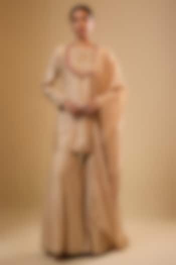 Ivory Chiniya Silk Wedding Sharara Set by Niti Bothra at Pernia's Pop Up Shop