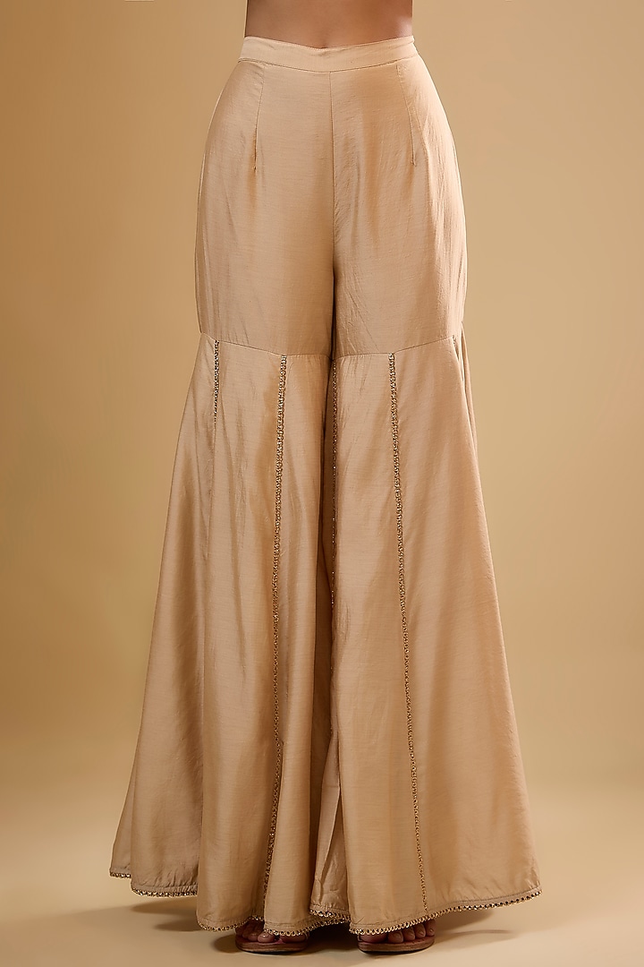 Ivory Chiniya Silk Wedding Sharara Set by Niti Bothra at Pernia's Pop Up Shop