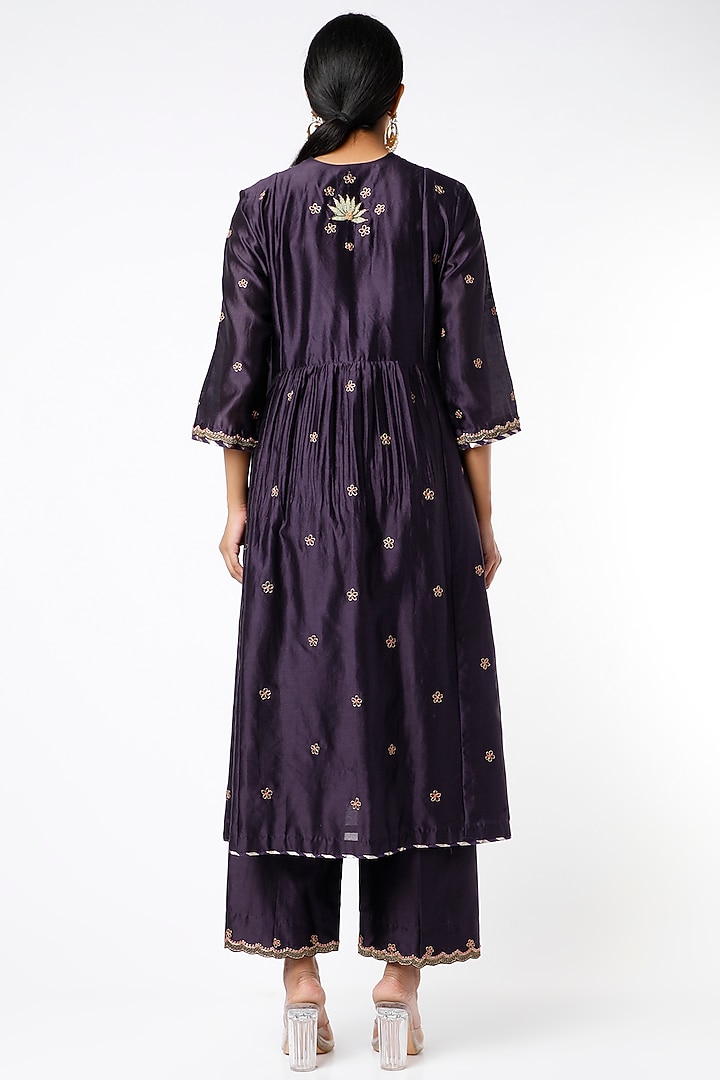 Purple Zardosi Kurta Set by Niti Bothra at Pernia's Pop Up Shop