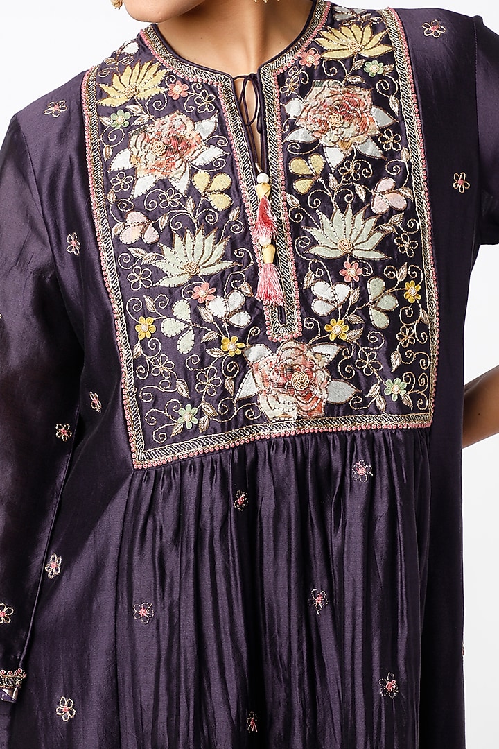 Purple Zardosi Kurta Set by Niti Bothra at Pernia's Pop Up Shop