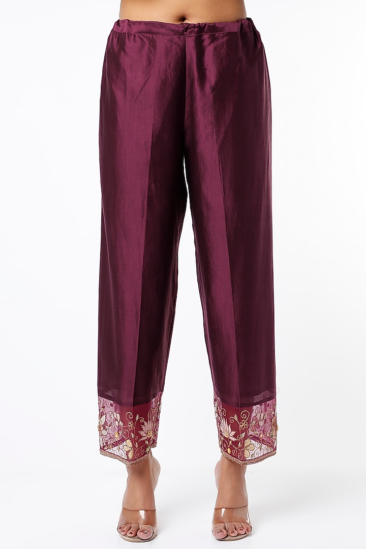 Wine Kurta Set With Zardosi Work by Niti Bothra at Pernia's Pop Up Shop