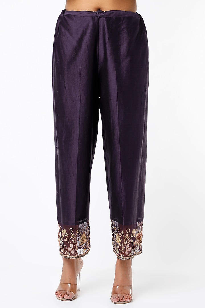 Purple Kurta Set With Zardosi Work by Niti Bothra at Pernia's Pop Up Shop