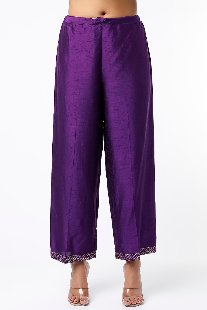 Purple Silk Kurta Set by Niti Bothra at Pernia's Pop Up Shop