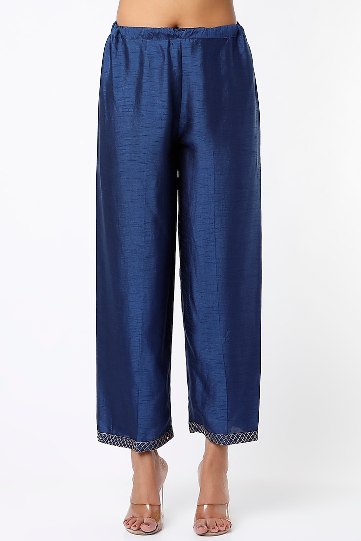 Cobalt Blue Kurta Set With Zardosi Work by Niti Bothra at Pernia's Pop Up Shop
