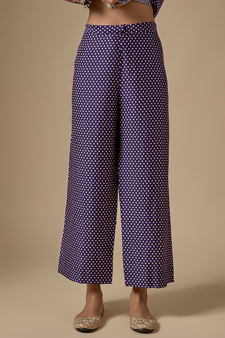 Purple Silk Tencel Zardosi Embroidered & Printed Kurta Set by Niti Bothra at Pernia's Pop Up Shop
