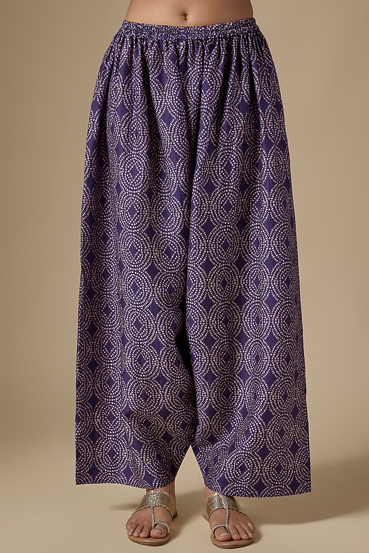 Purple Silk Tencel Zardosi Embroidered & Printed Kurta Set by Niti Bothra at Pernia's Pop Up Shop