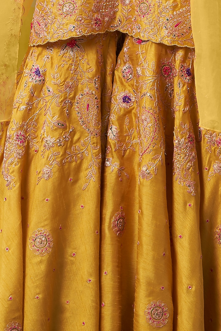 Yellow Embroidered Wedding Sharara Set by Niti Bothra at Pernia's Pop Up Shop