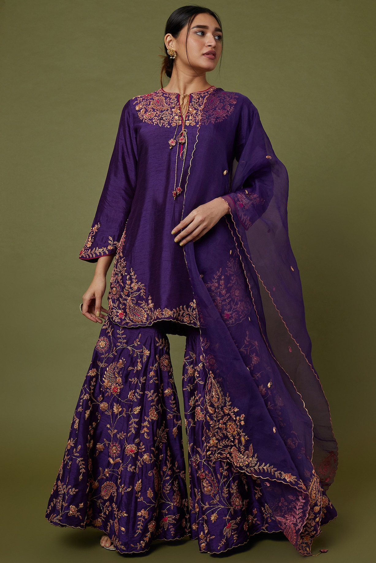 PURPLE SHARARA SET
