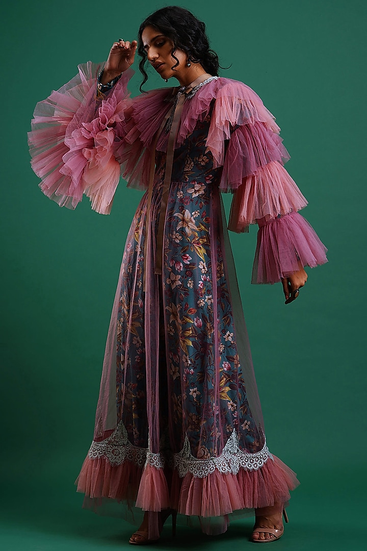 Blush Lilac Printed Dress by Nidhi Yasha