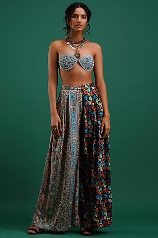 Grey Printed Trouser Set by Nidhi Yasha