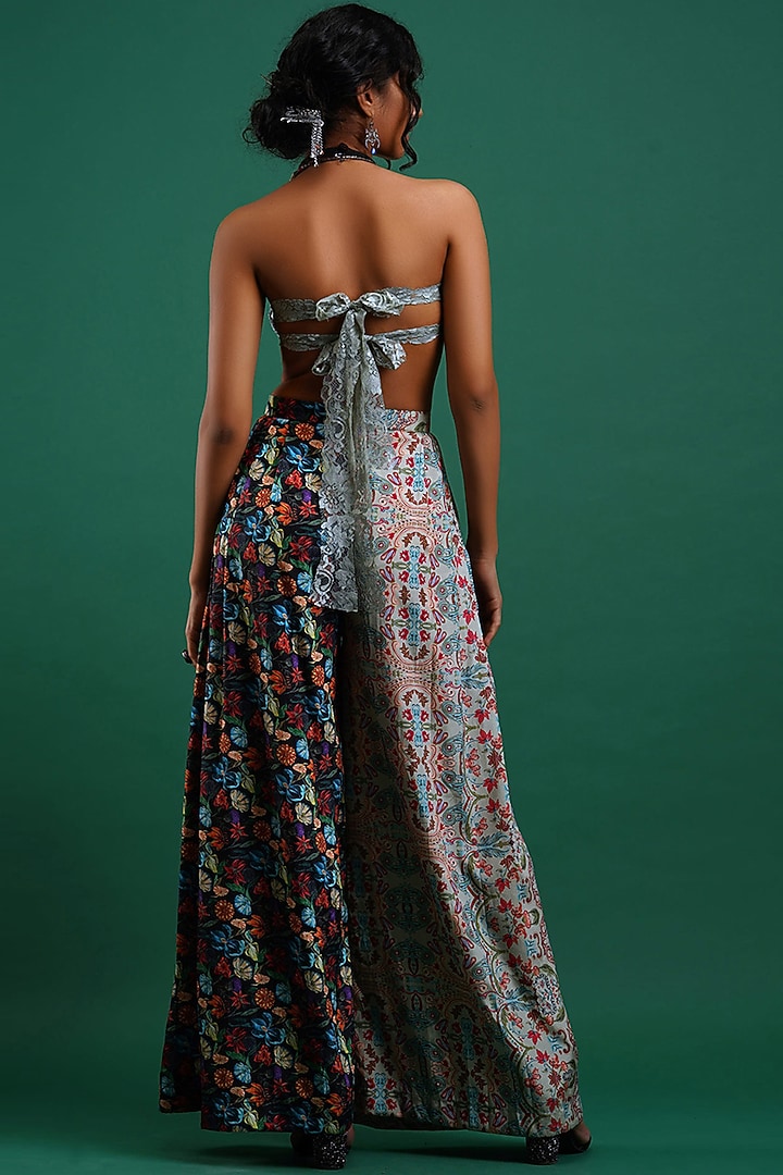 Grey Printed Trouser Set by Nidhi Yasha at Pernia's Pop Up Shop
