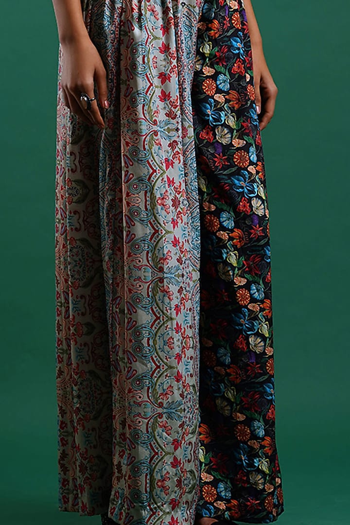 Grey Printed Trouser Set by Nidhi Yasha at Pernia's Pop Up Shop