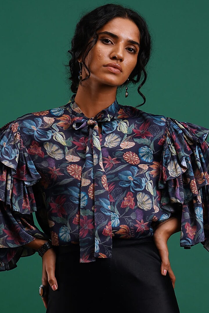 Multi Colored Printed Shirt by Nidhi Yasha at Pernia's Pop Up Shop