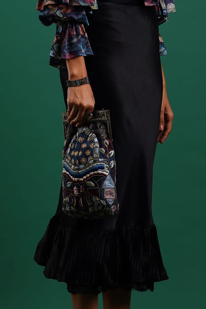 Black Ruffled Skirt by Nidhi Yasha at Pernia's Pop Up Shop