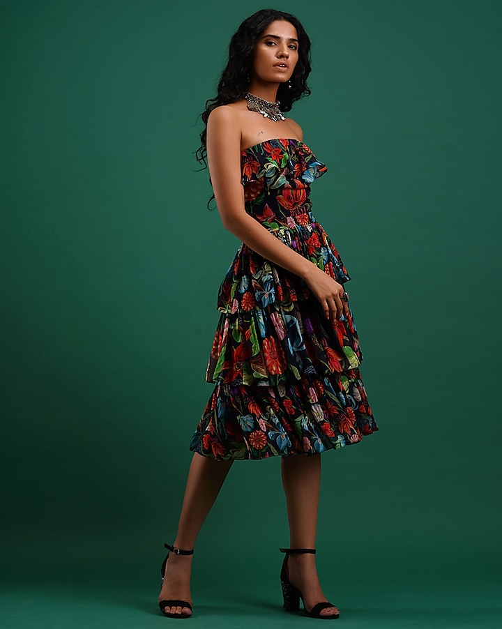 Multi Colored Off-Shoulder Dress by Nidhi Yasha