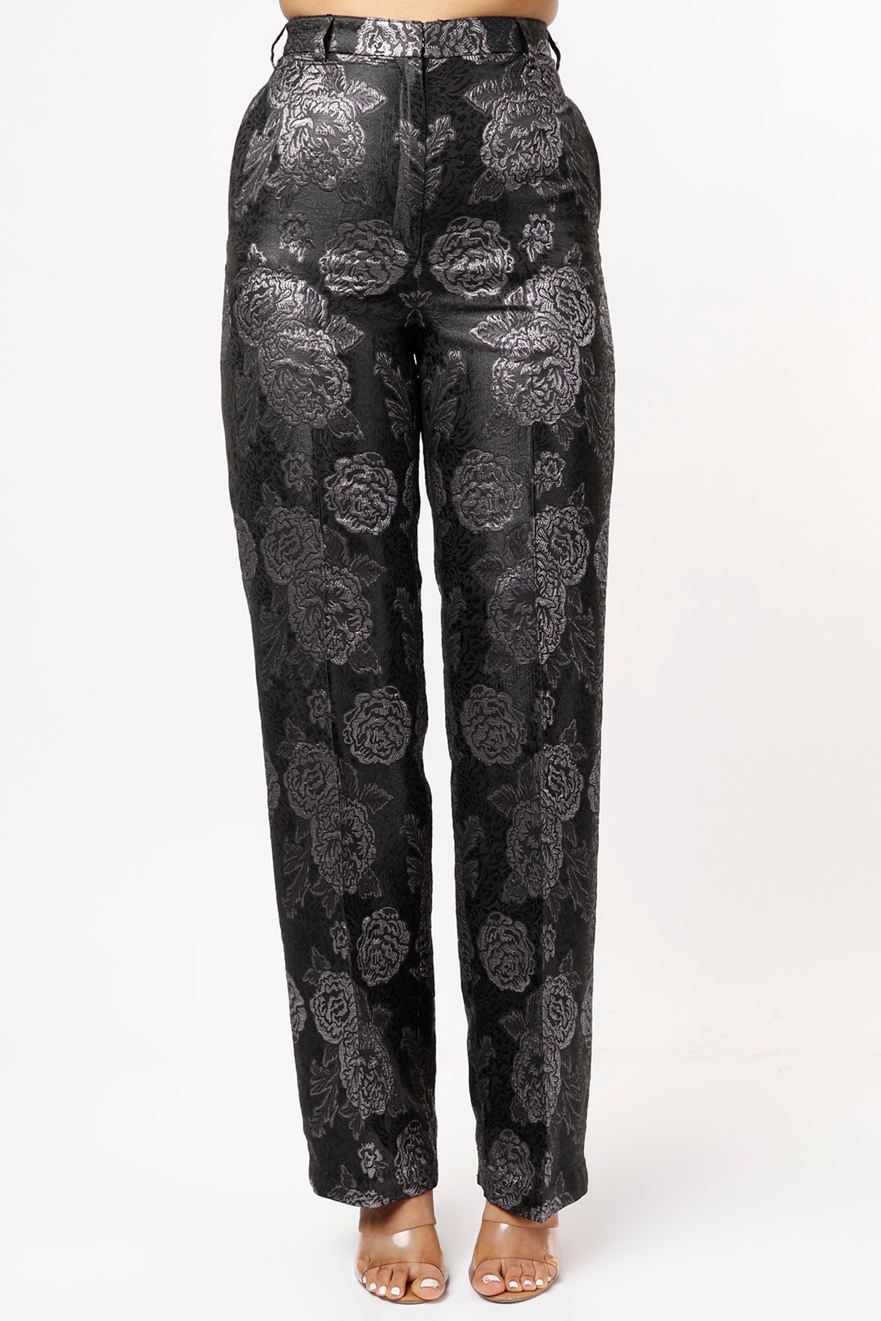 Sandro Goldy Brocade Cropped Pants | Bloomingdale's