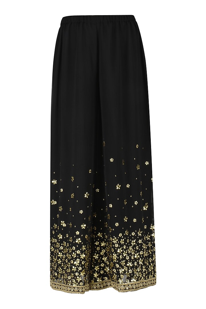Black embroidered sharara set available only at Pernia's Pop Up Shop.