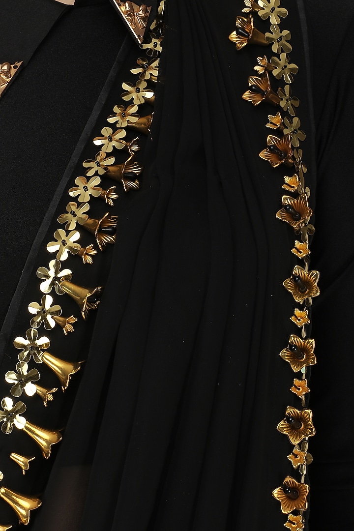 Black embroidered concept saree available only at Pernia's Pop Up Shop.