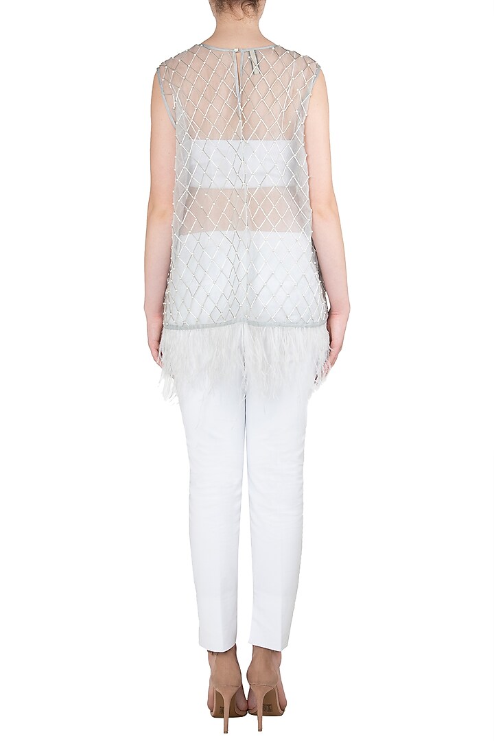 Steel grey mesh tunic available only at Pernia's Pop Up Shop.