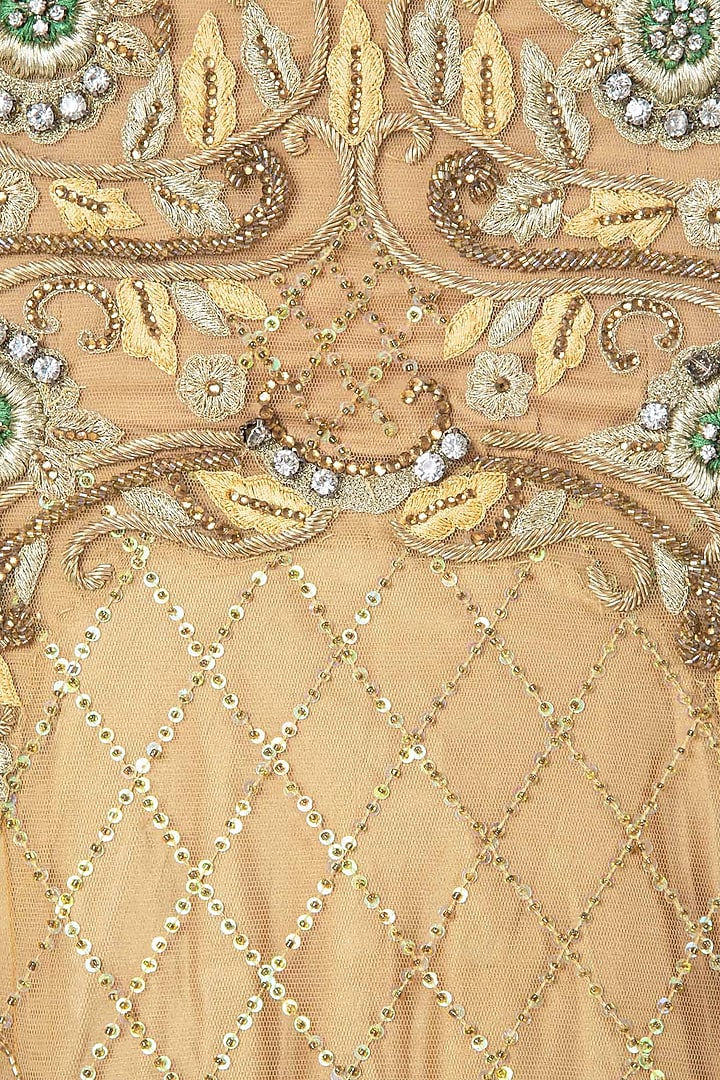 Gold fishcut embroidered gown available only at Pernia's Pop Up Shop.