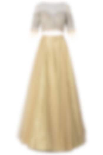 Gold embellished lehenga set available only at Pernia's Pop Up Shop.
