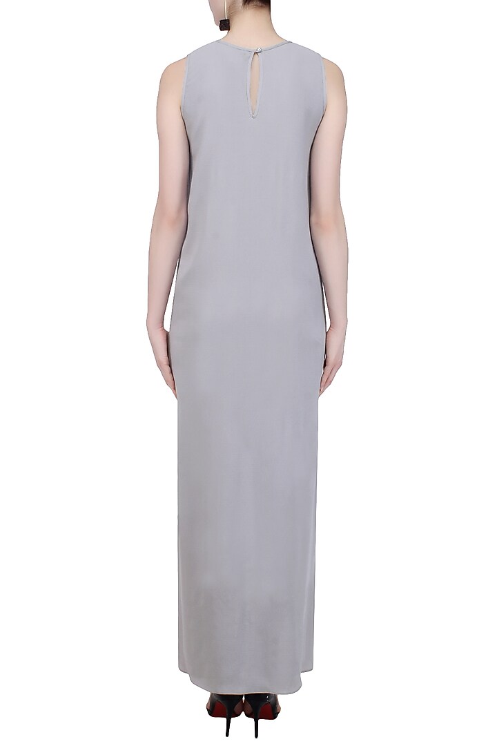 Grey rose embroidered asymmetric Tunic available only at Pernia's Pop Up Shop.