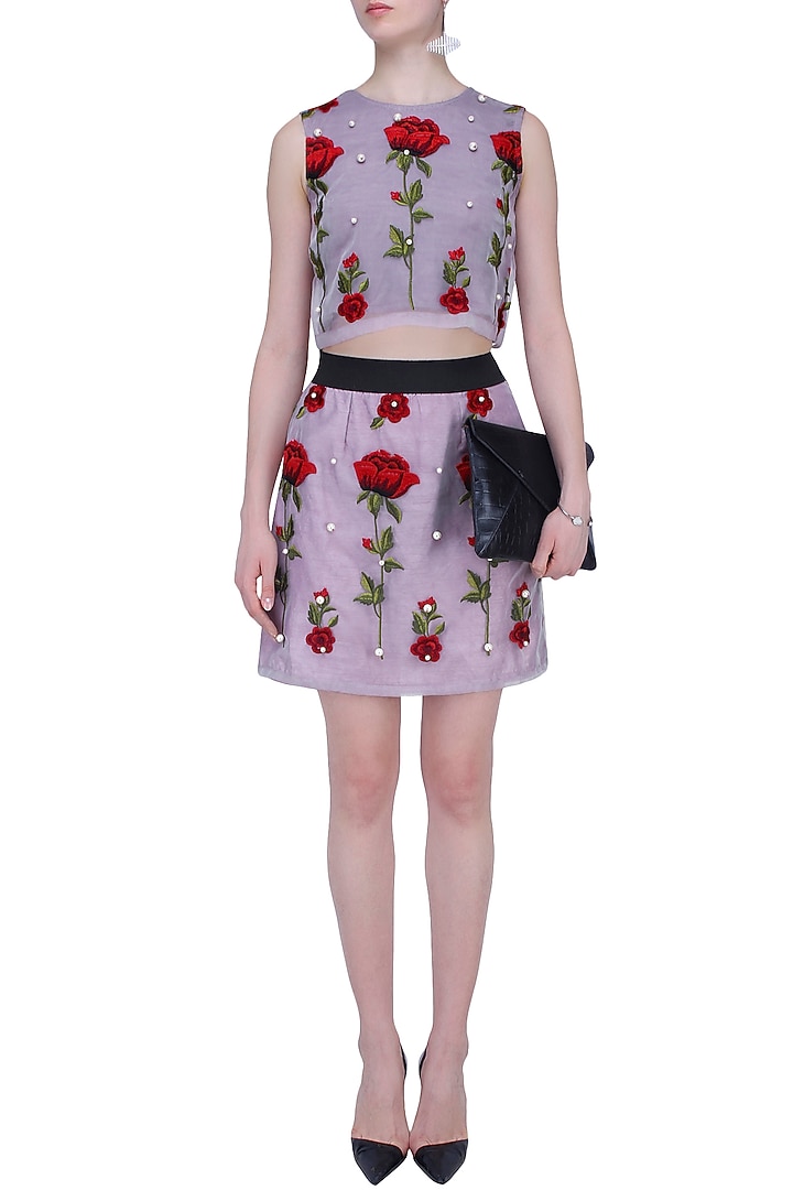 Lavender valentine embroidered twin set available only at Pernia's Pop Up Shop.