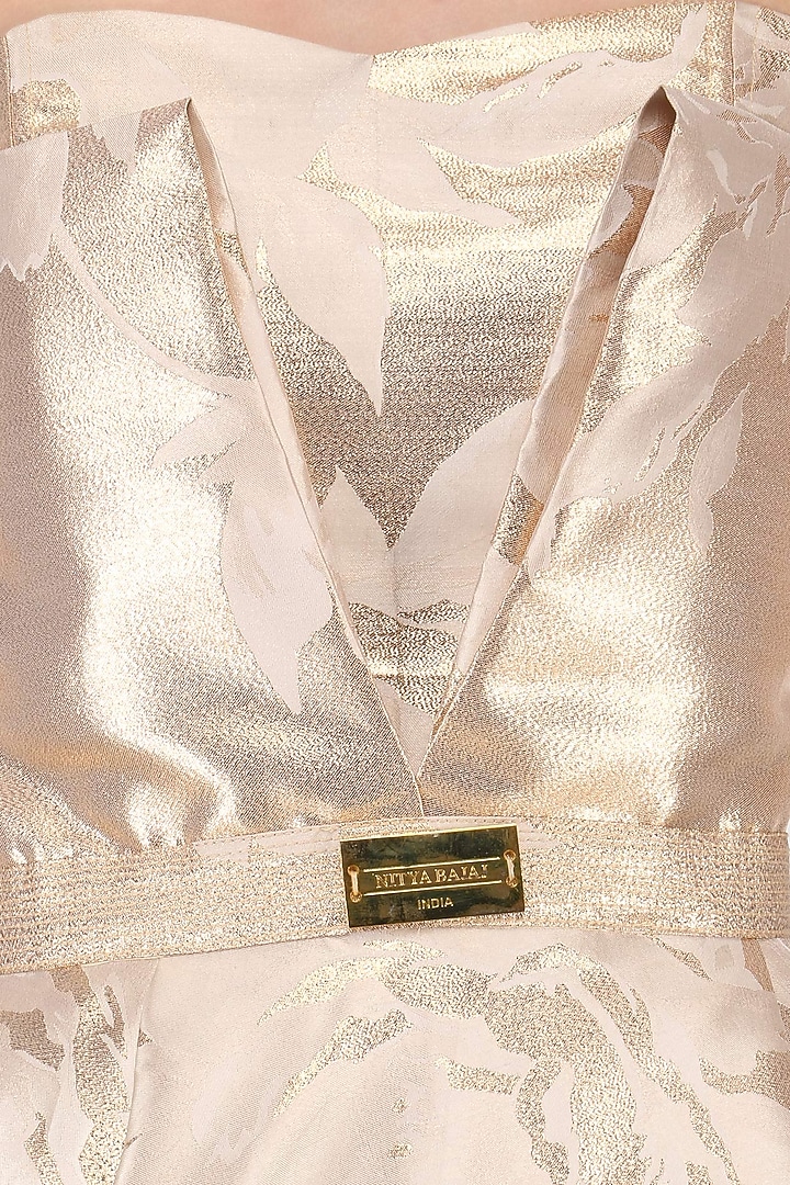 Gold jacquard tube gown available only at Pernia's Pop Up Shop.