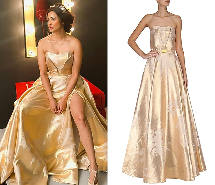Gold jacquard tube gown available only at Pernia's Pop Up Shop.