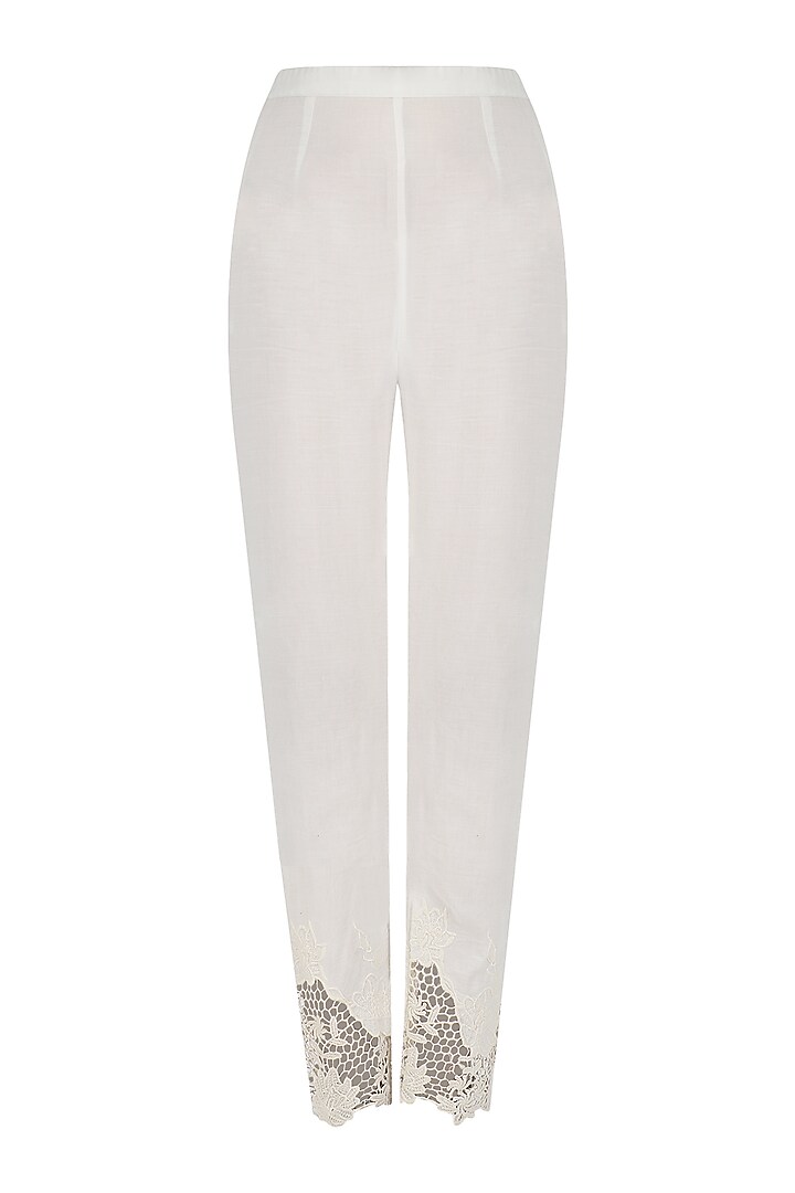 Ivory pakistani tunic and fitted pants set available only at Pernia's Pop Up Shop.