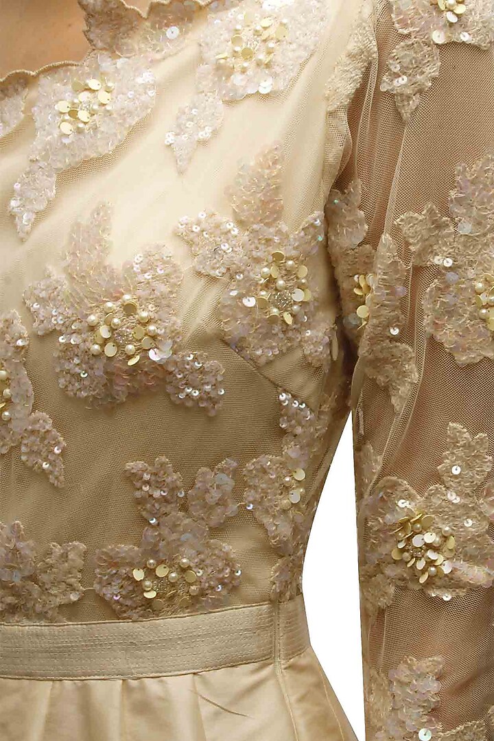 Ivory embroidered one shoulder gown available only at Pernia's Pop Up Shop.