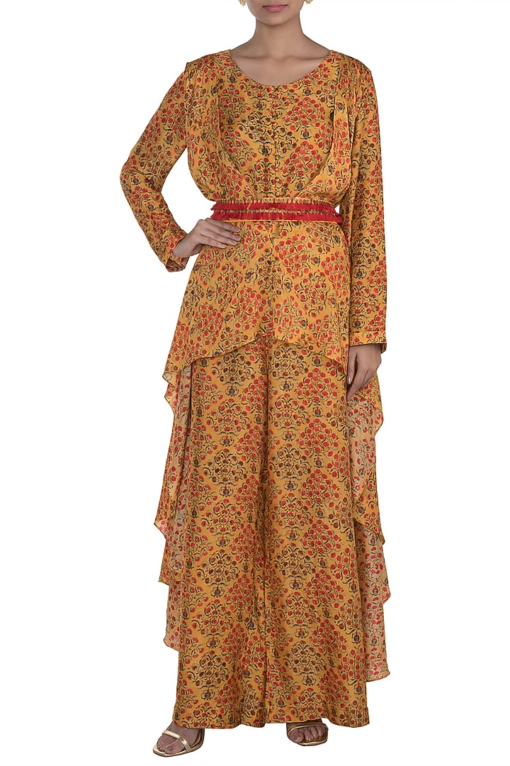 NOMADIC MUSTARD EMBROIDERED JUMPSUIT