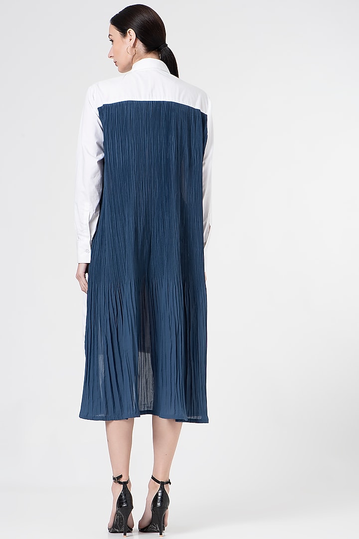 White Cotton Poplin Summer Shirt Dress by NihPri at Pernia's Pop Up Shop
