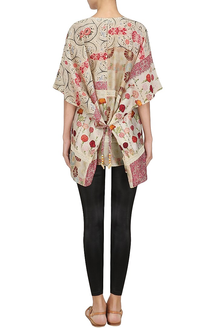 Pink and ivory floral printed kimono available only at Pernia's Pop Up Shop.
