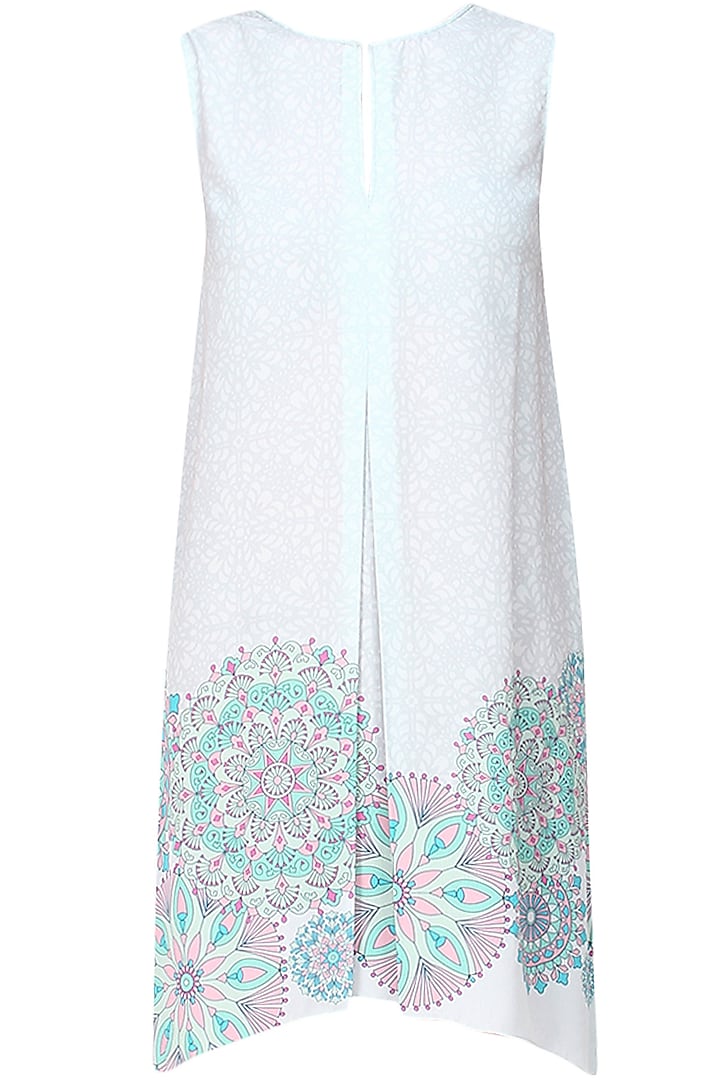 Vintage blue floral motifs high low lace dress available only at Pernia's Pop Up Shop.