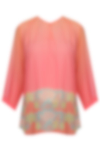 Orange floral print gathered top available only at Pernia's Pop Up Shop.