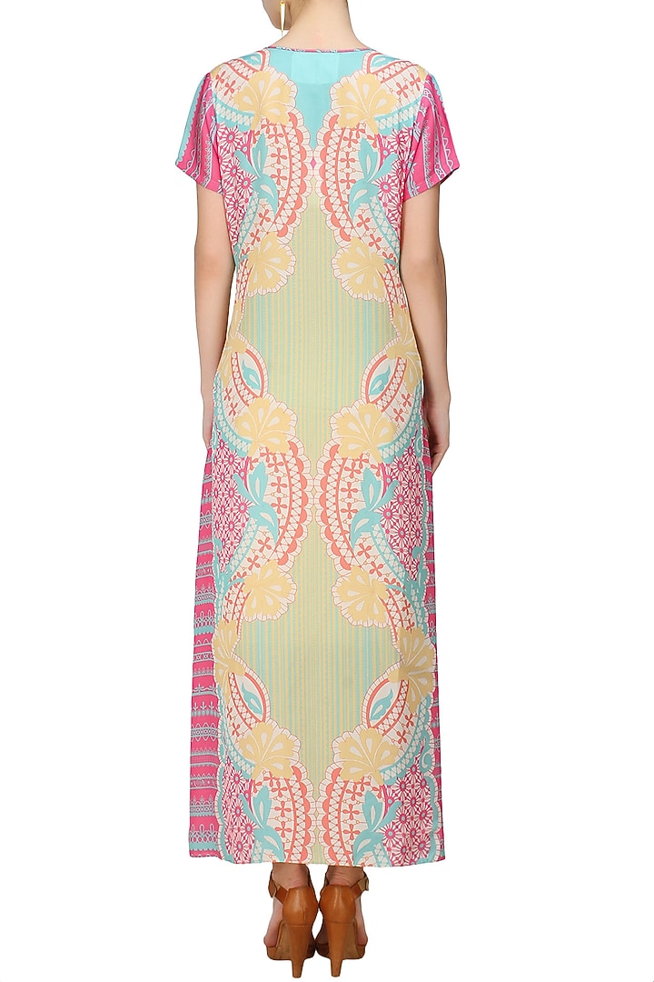 Yellow and pink floral print dress available only at Pernia's Pop Up Shop.