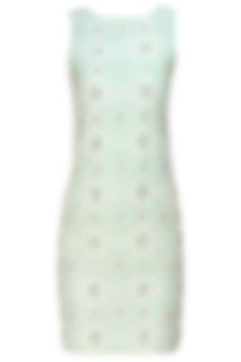 Mint green and ivory crochet lace sequins work dress available only at Pernia's Pop Up Shop.