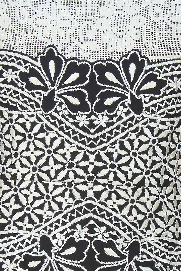 Ivory crochet lace and thread embroidered dress available only at Pernia's Pop Up Shop.