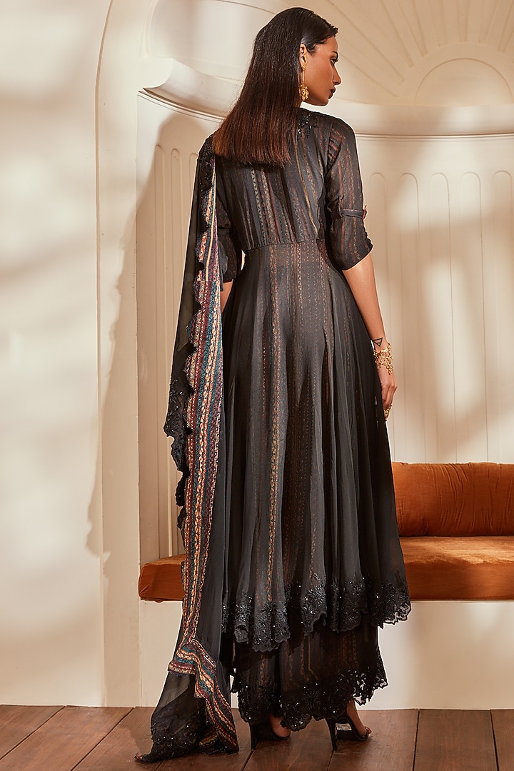 Black Organza Kurta Set by Nikita Mhaisalkar at Pernia's Pop Up Shop
