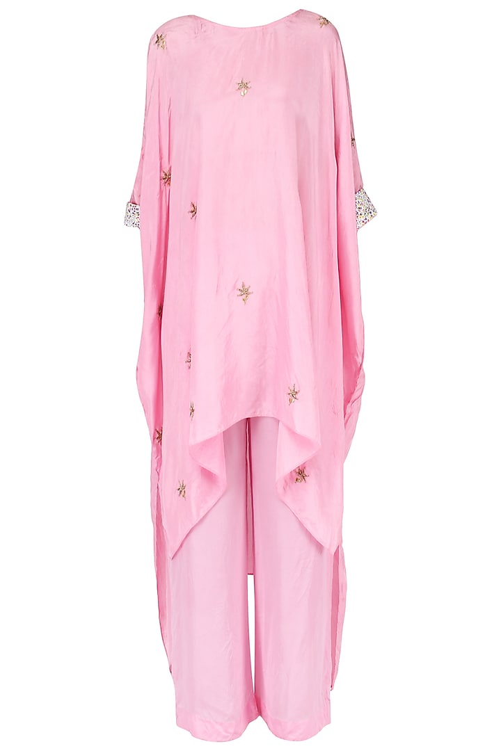 Rose pink gota asymmetric top with matching pants available only at Pernia's Pop Up Shop.