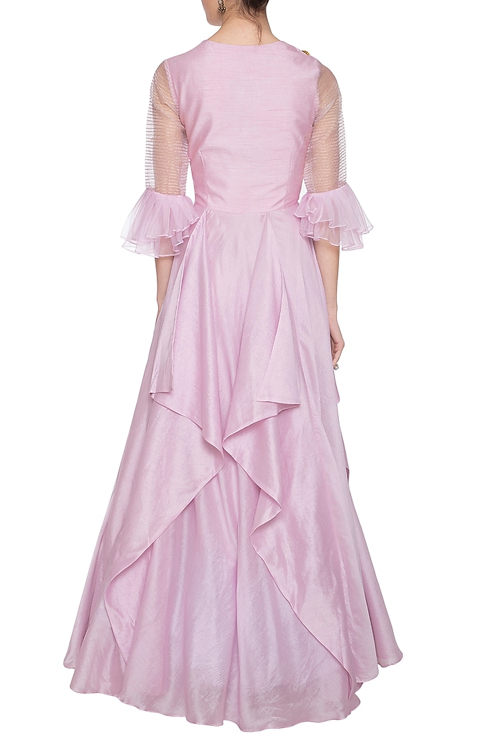 Lavender embroidered drape Wedding Anarkali gown by Shikha and Nitika at Pernia's Pop Up Shop