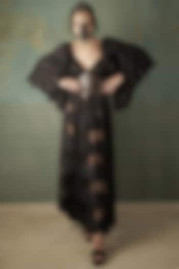 Black Viscose Maxi Dress by Nidhi Yasha