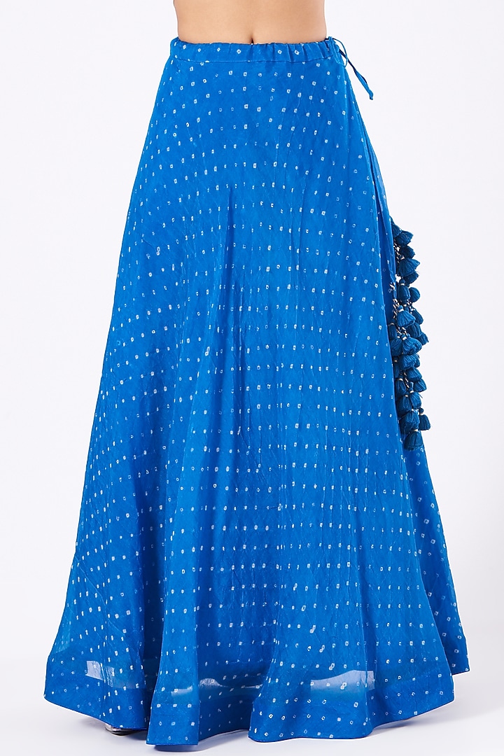 Sapphire Blue Printed Wedding Lehenga Set by Naina Jain at Pernia's Pop Up Shop