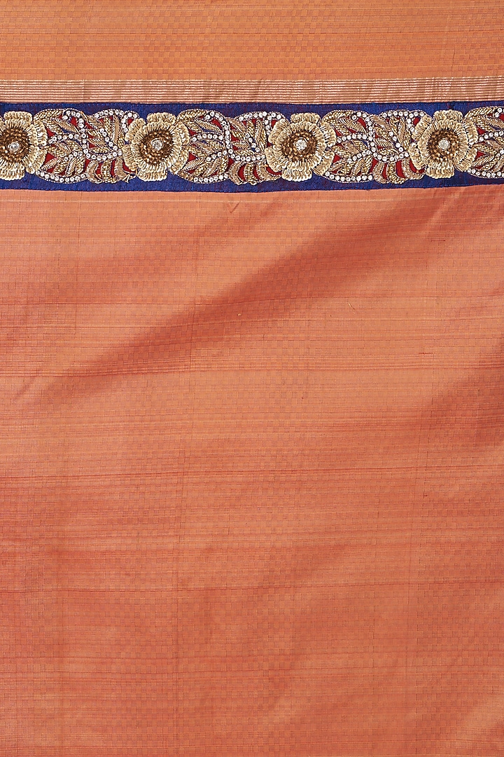 Light Brown Hand Embroidered Kanjeevaram Wedding Saree by Naina Jain at Pernia's Pop Up Shop